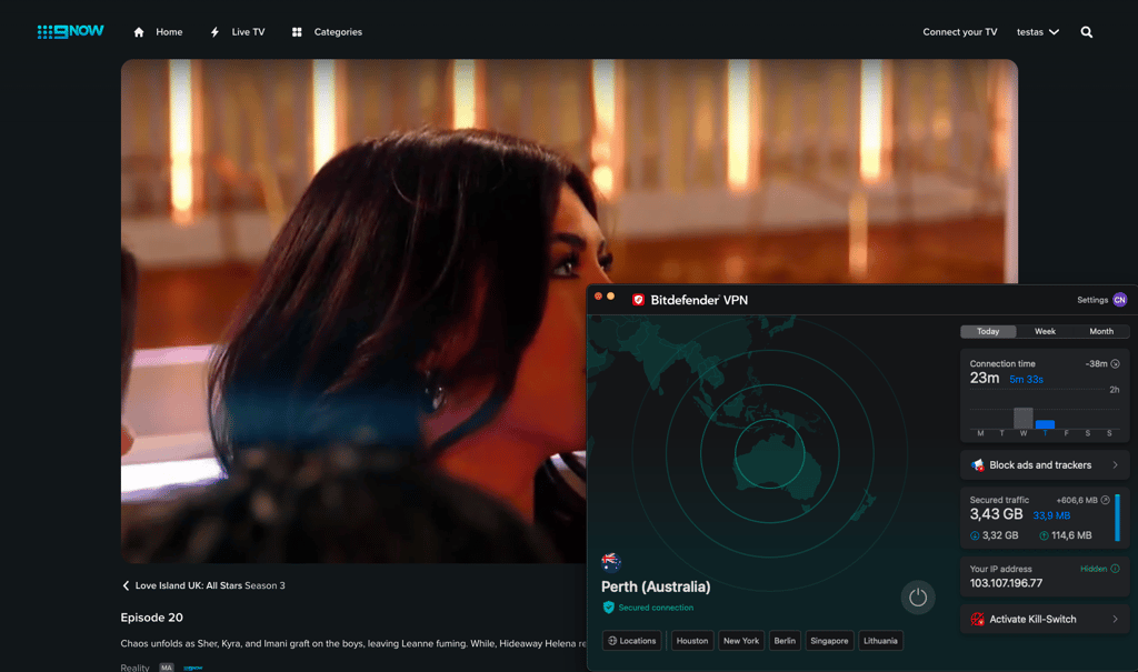 Bitdefender VPN unblocked 9now