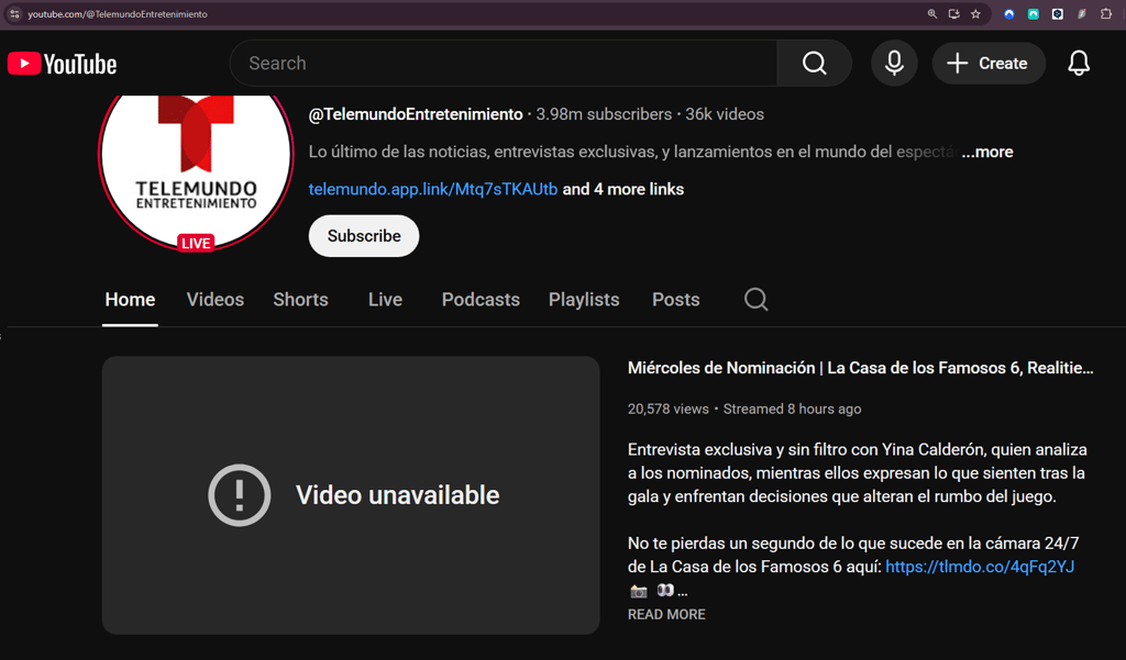 bloqueado telemundo