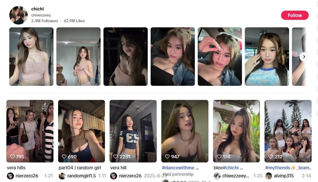 A screenshot of influencer Vera Hill from TikTok