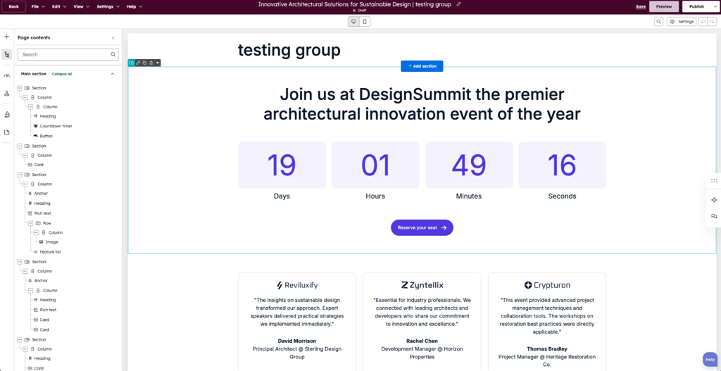 Content Hub dashboard