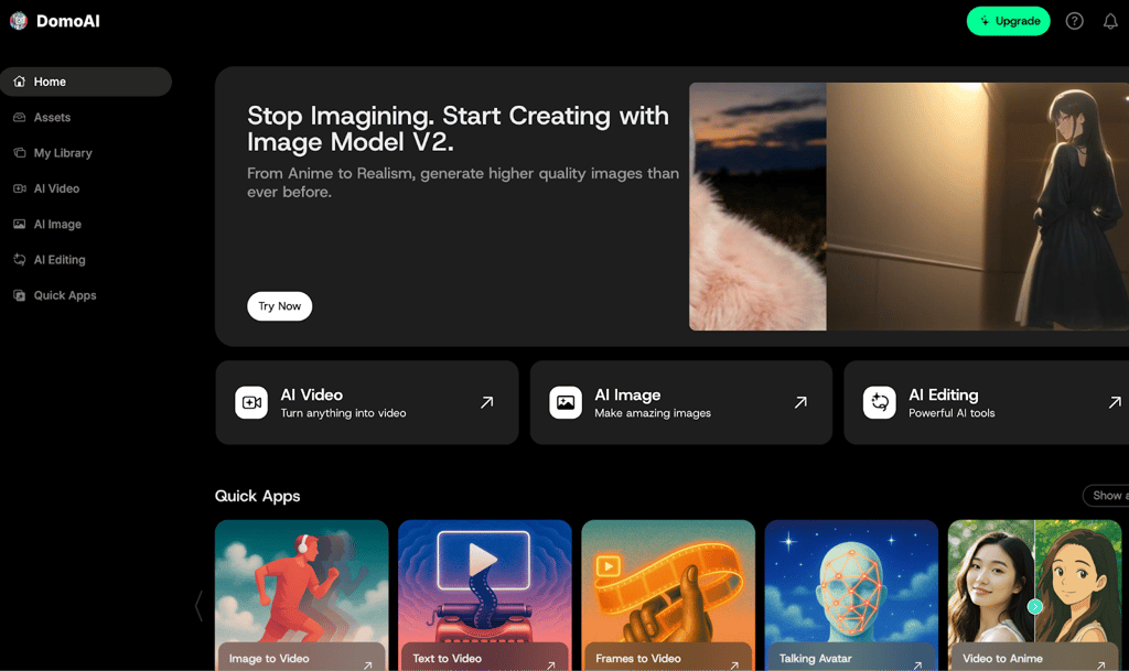 DomoAI’s dashboard