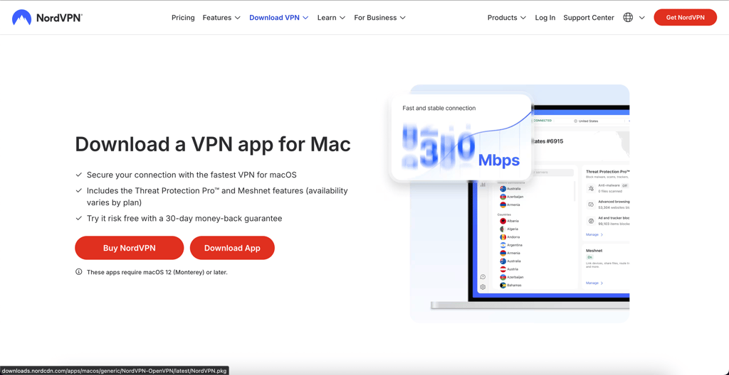 Download NordVPN app