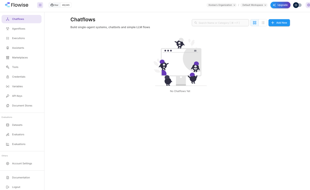 Flowise user interface