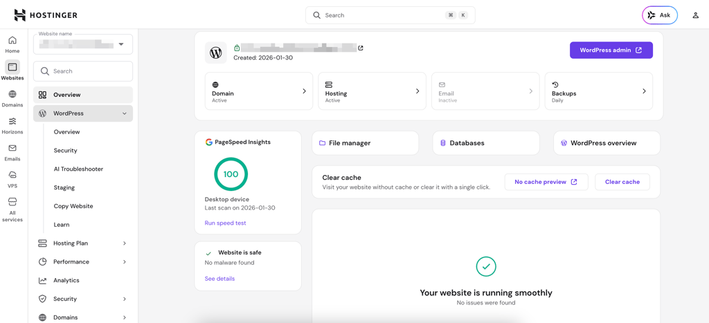 hostinger hpanel wp