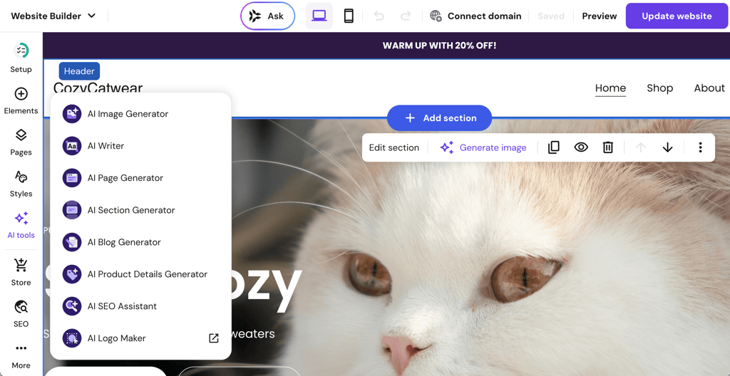 hostinger web builder australia