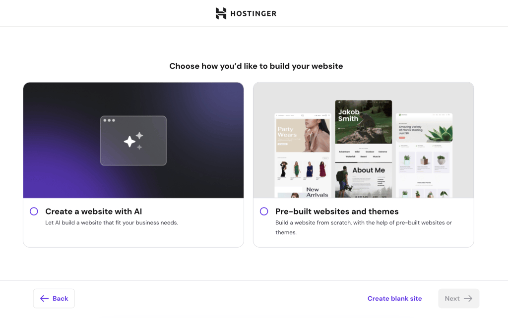 hostinger wp build