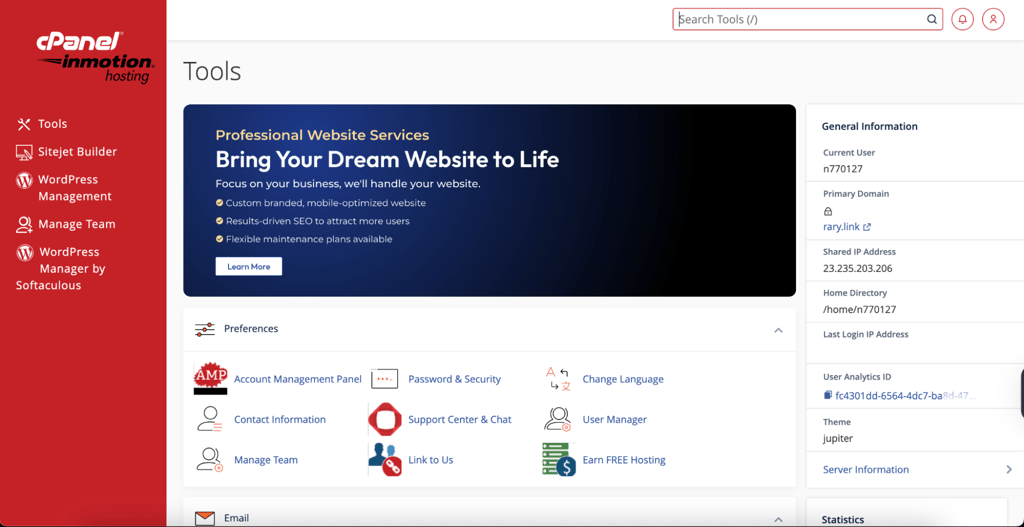 inmotion cpanel 2026