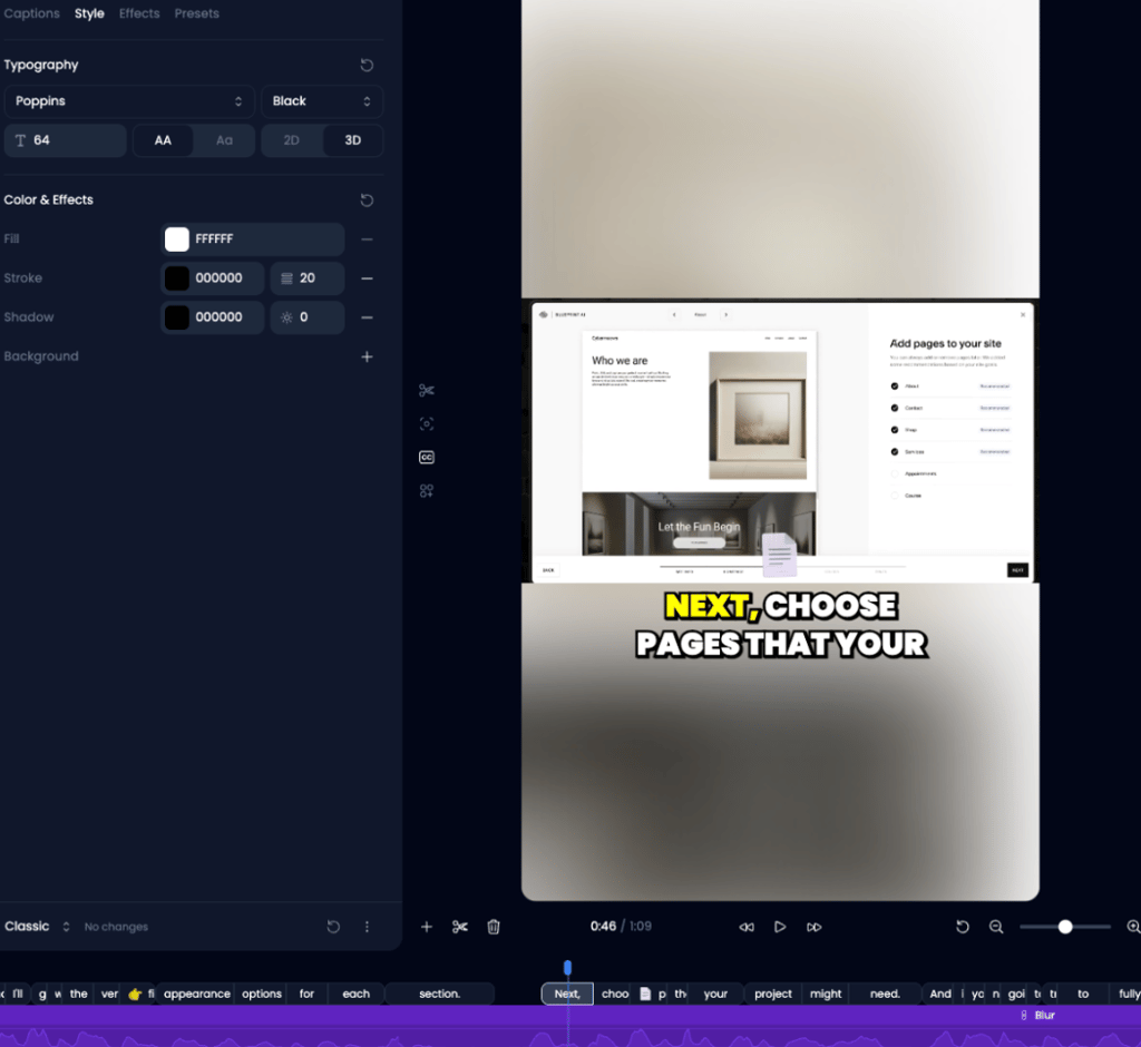 Klap AI caption editor