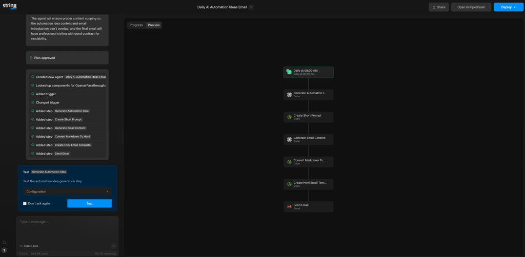 Building a workflow with Pipedream