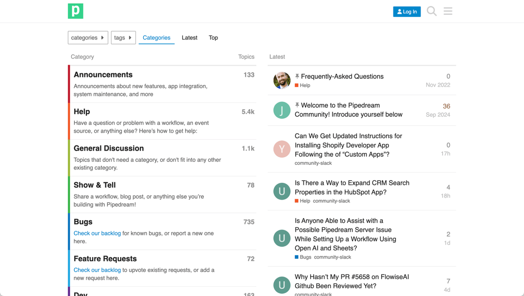 Pipedream’s community discussions