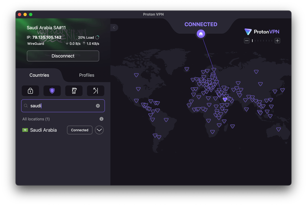 Proton VPN Saudi Arabia servers