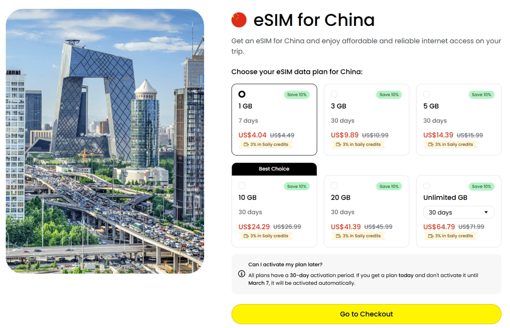 Saily’s plans for China