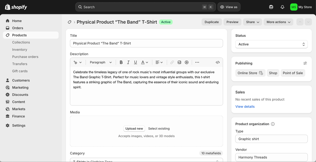 Adding products to Shopify