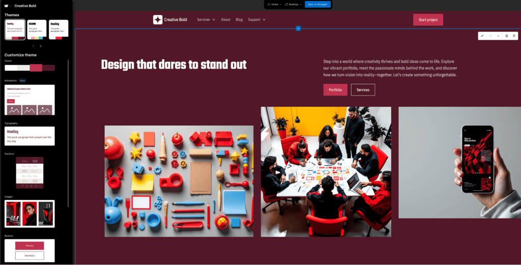 Templates created by Webflow AI