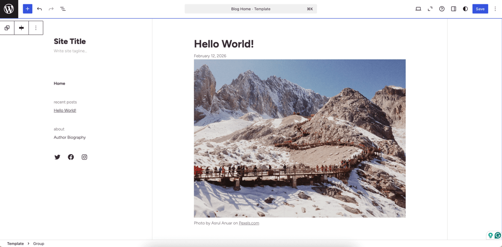 website built on wordpress