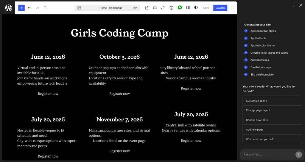 WordPress example 2