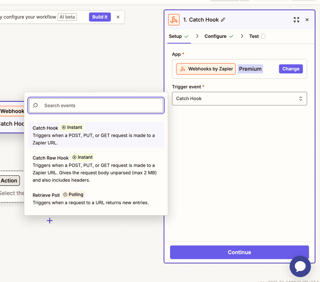 Webhook by Zapier