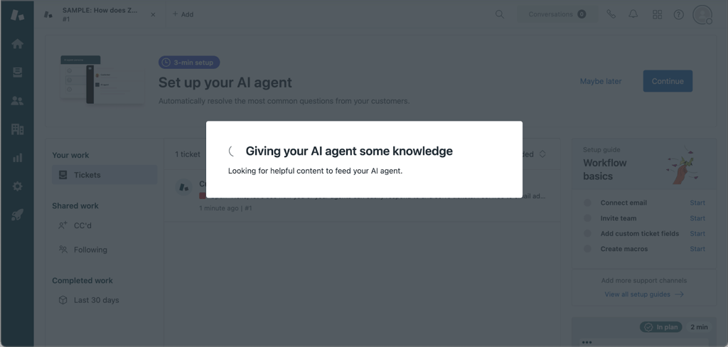 Zendesk customer AI agent processes