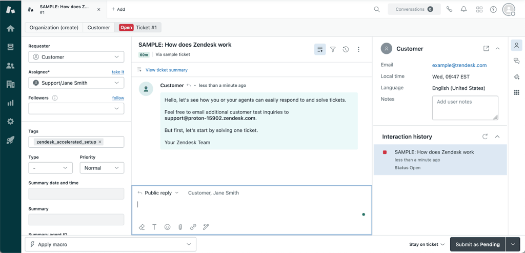 Zendesk customer flow