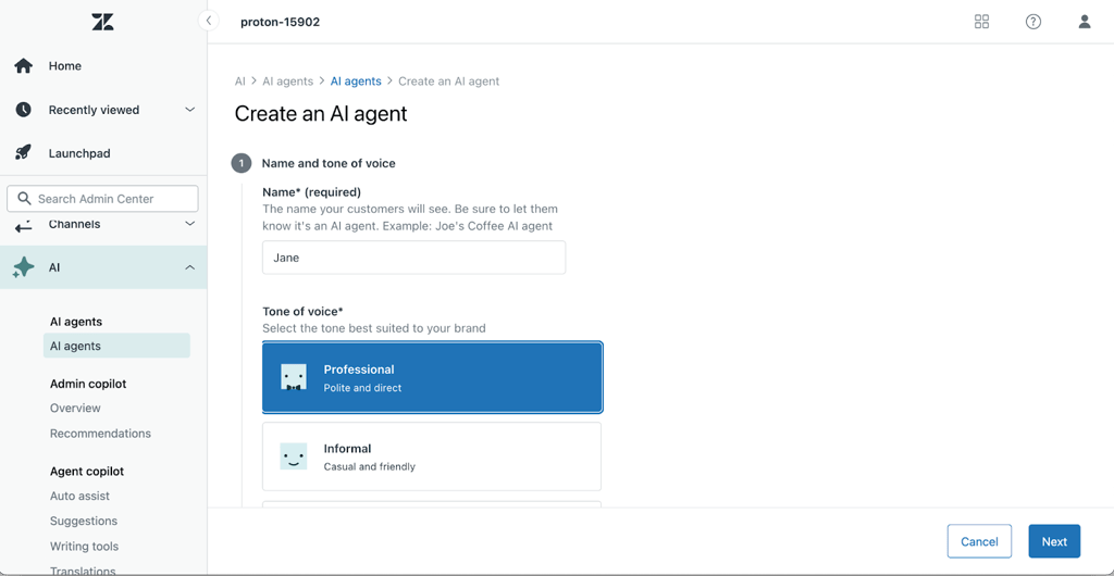 Zendesk service workflow