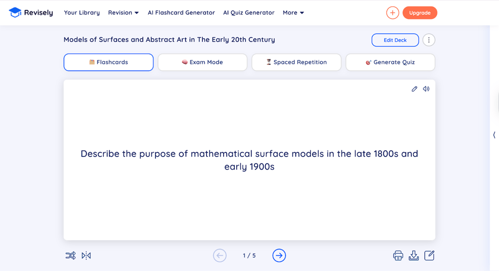 Generating flashcards with Revisely