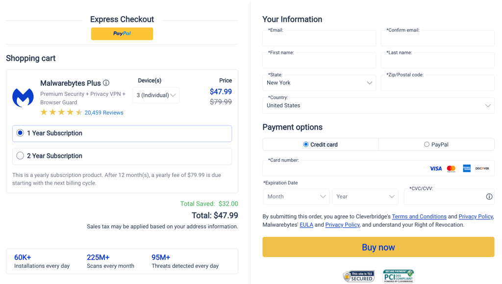 Malwarebytes checkout March 2026