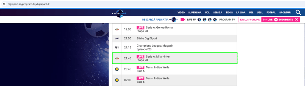 Milan vs Inter, Serie A, Digi Sport 2