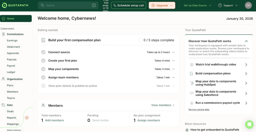 QuotaPath dashboard