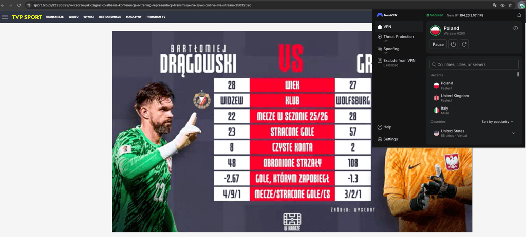Odblokować dostęp do transmisji TVP Sport