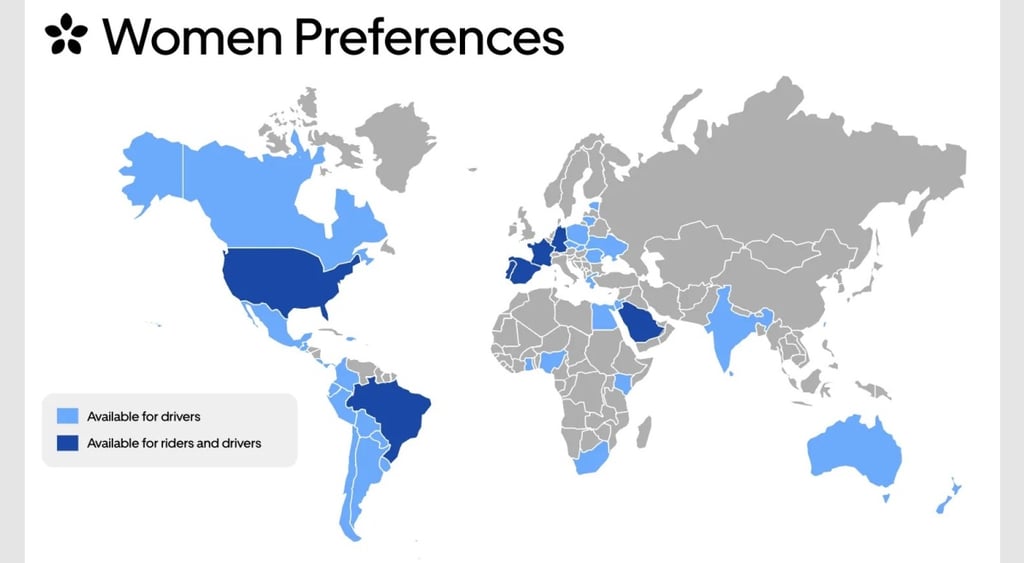 Uber women preferences map