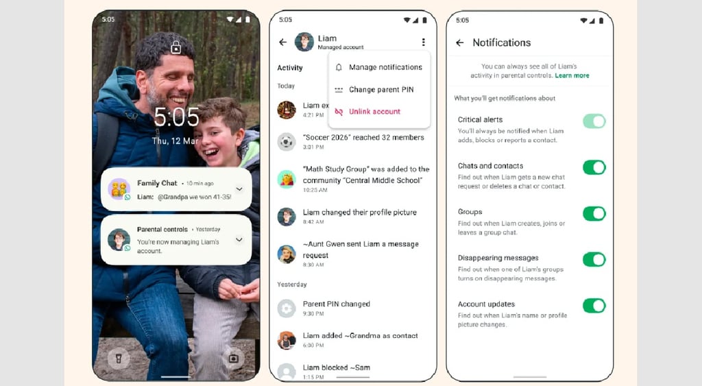 WhatsApp parent-managed preteen accounts