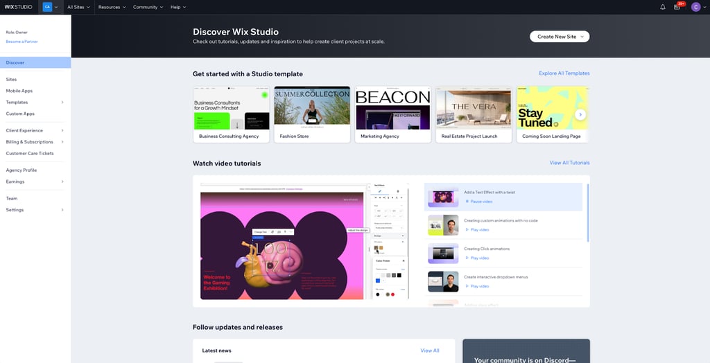 Wix Studio UI
