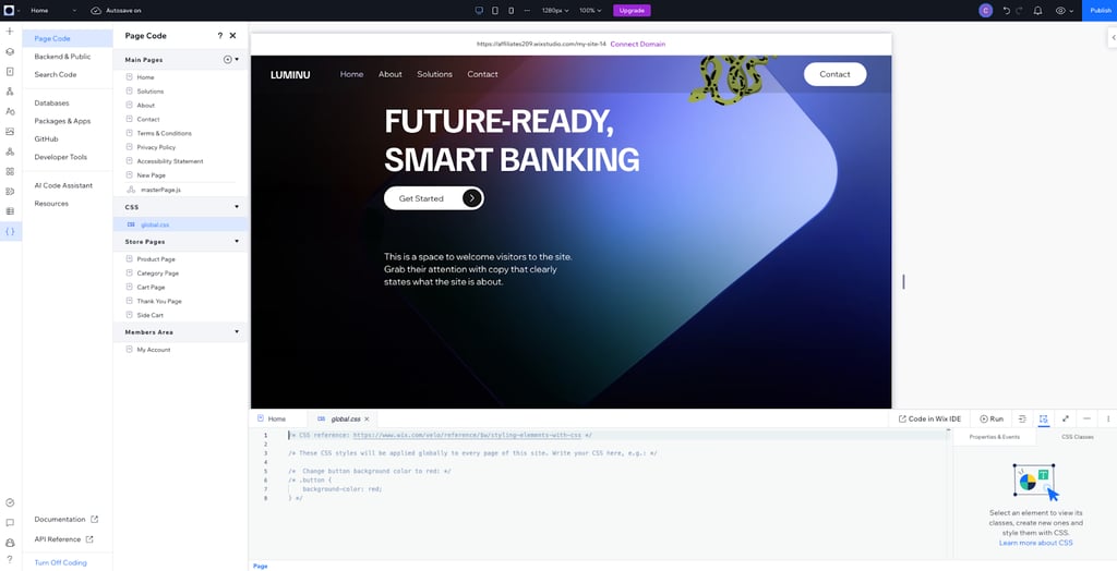 Wix Studio coding example
