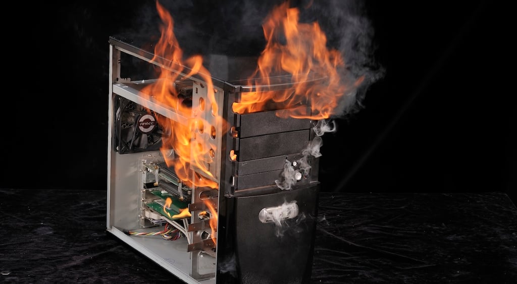 burning computer