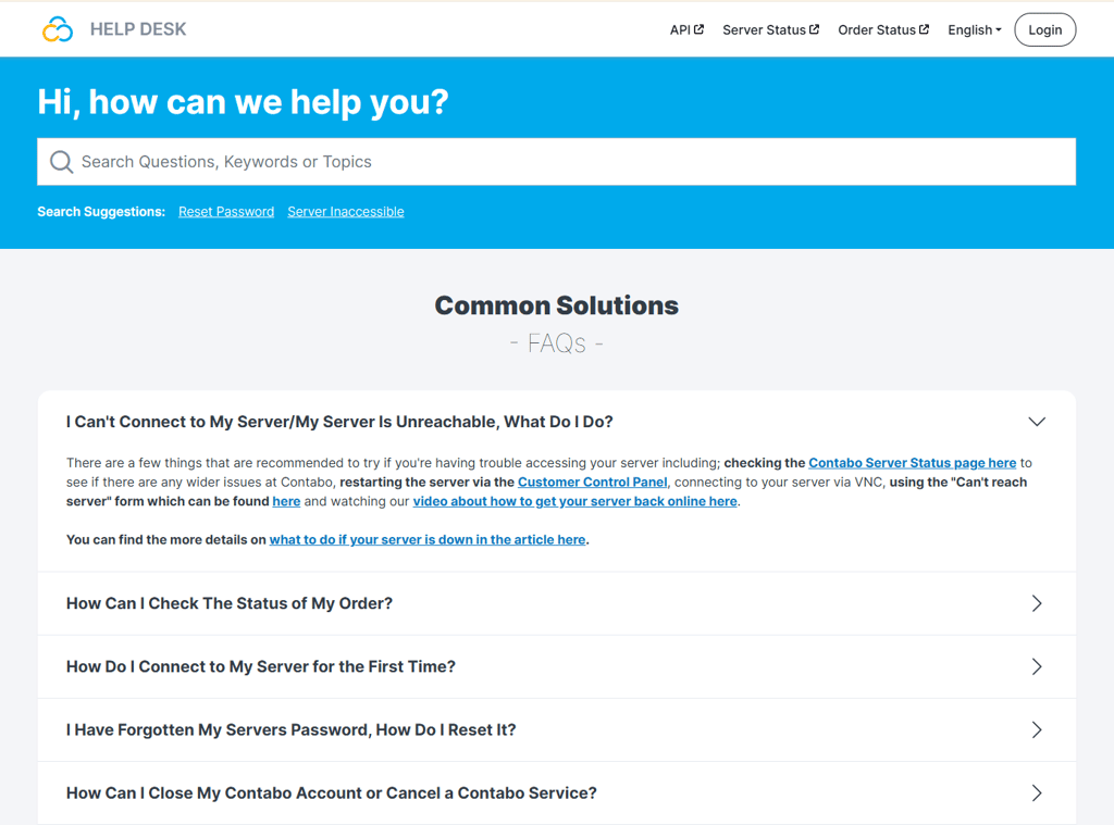 contabo knowledge base