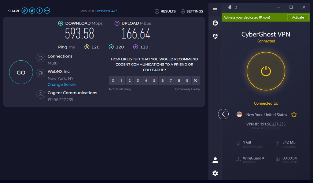 cyberghost speed us