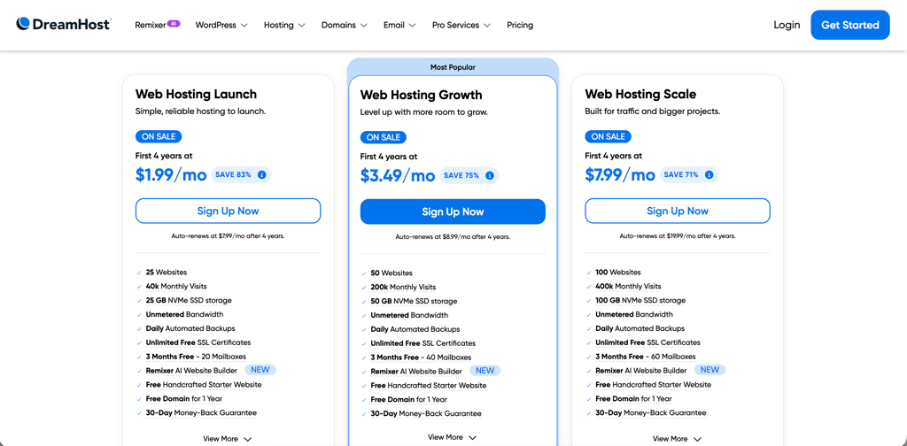dreamhost pricing march 2026