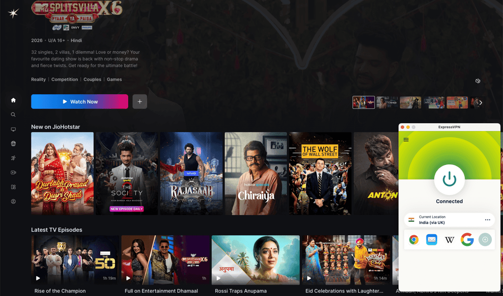 expressvpn hotstar streaming