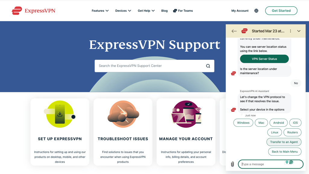 expressvpn support live chat
