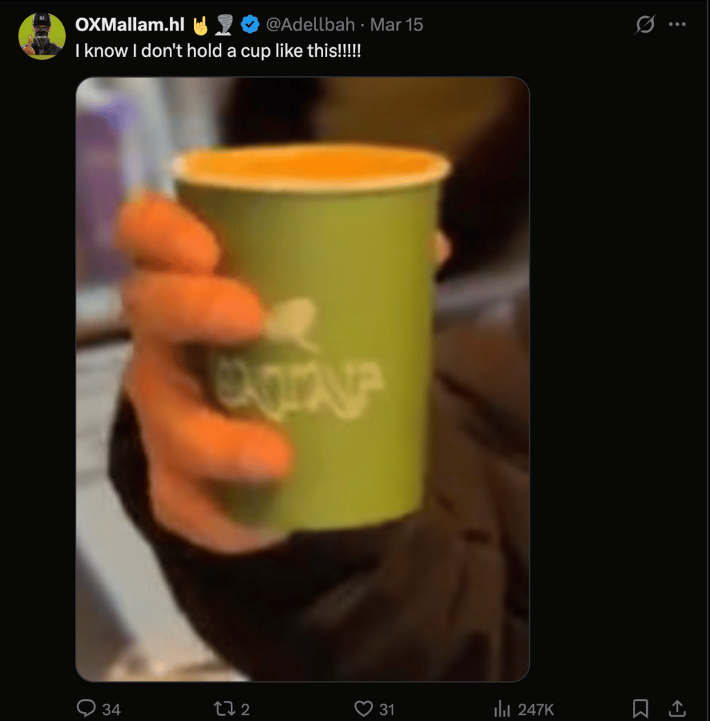 holding cup