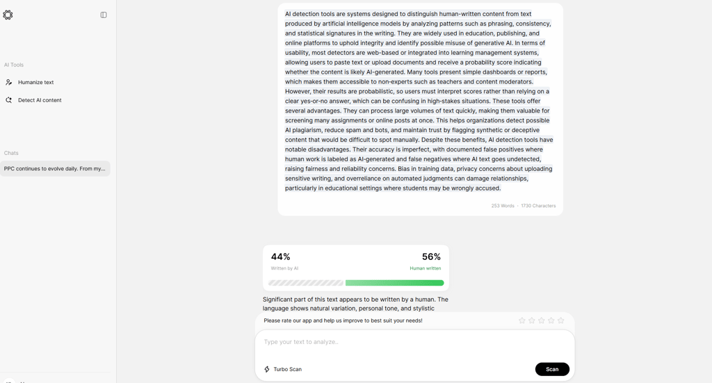 HumaLingo interface