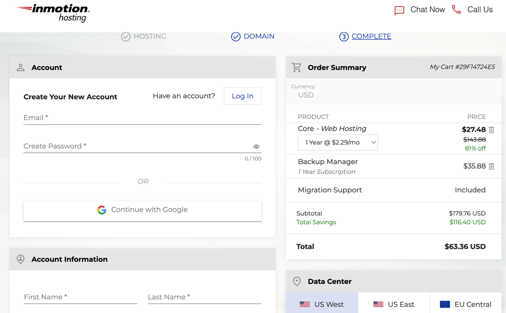 inmotion checkout