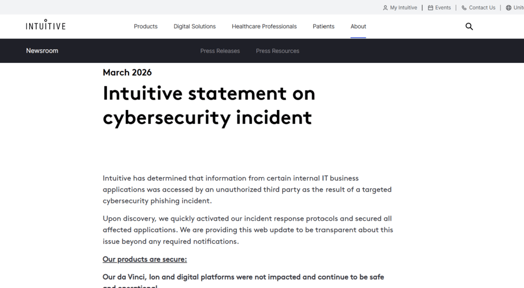 Intuitive breach statement
