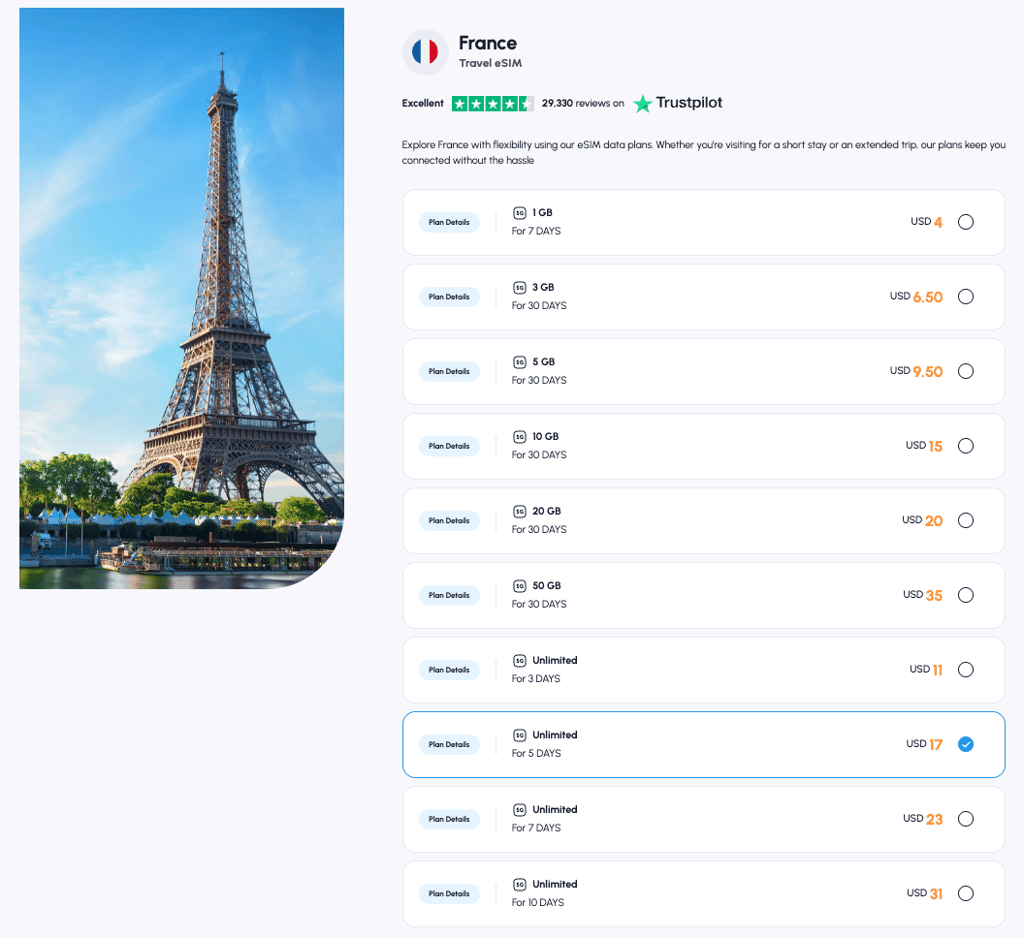 nomad esim france
