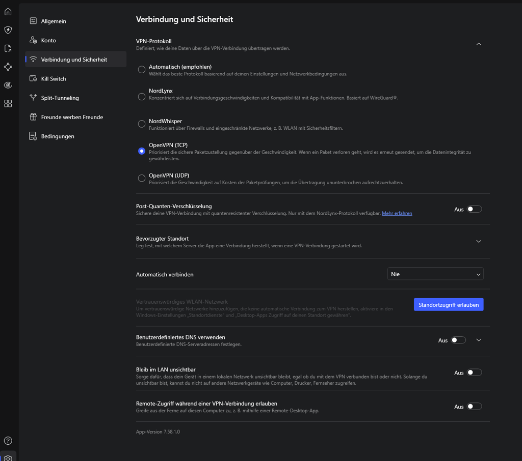 nordvpn de settings