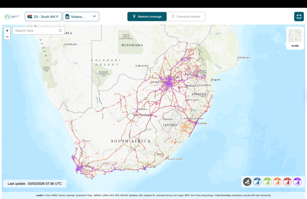 nperf map vodacom_50