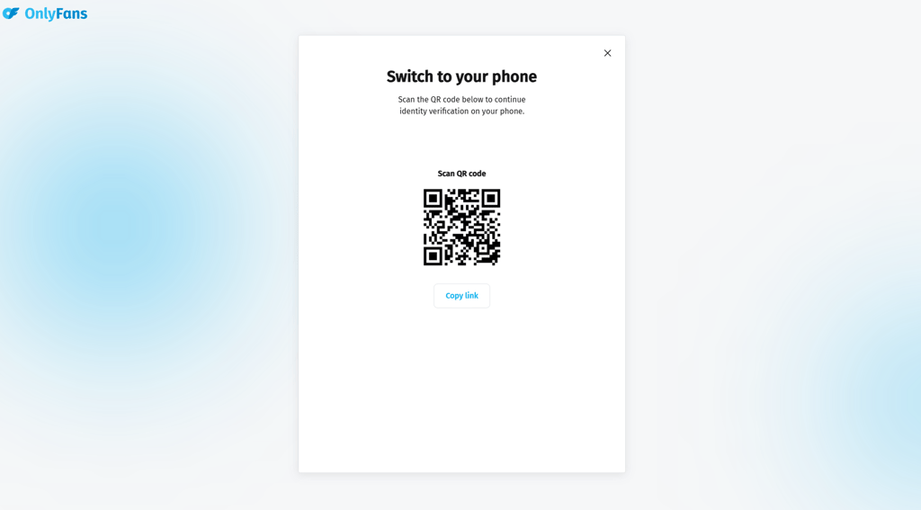 Código QR de verificación de edad en OnlyFans
