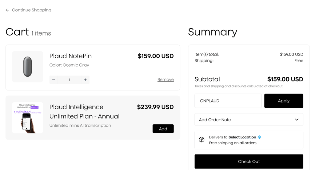 plaud enter coupon code