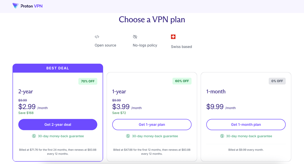 proton vpn march 2026 pricing