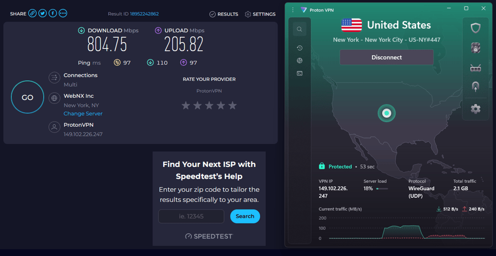 protonvpn speed us new